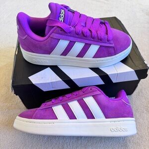 Adidas Grand Court Alpha 00s Pink White Suede Low Top Womens 6 New